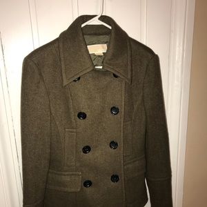 olive green peacoat